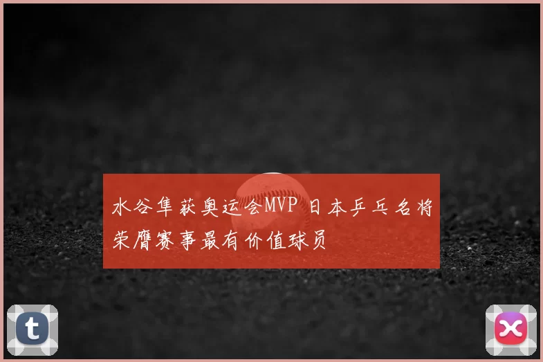 水谷隼获奥运会MVP 日本乒乓名将荣膺赛事最有价值球员